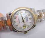 Fake Rolex Datejust Watch 2-Tone Oyster Roman Markers Men Watch